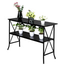 GAOMON 2 Tier Console Table Household Desk Furniture Black