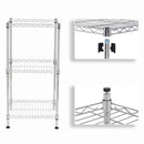 GAOMON 3-Tier Household Metal Storage Racks Adjustable Shelves Organizer