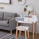 GAOMON Dressing Table Bedroom Solid Wood Simple Dressing Table White