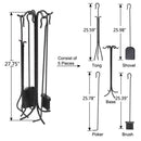 GAOMON Fireplace Stove Tools 5-in-1 Hook Bracket Black