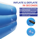GAOMON 120*72*22in Inflatable Swimming Pool Wall 3 Layers Cuboid Pool Blue