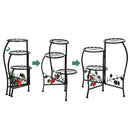 GAOMON Metal Plant Stand Shelf 3-base Flower Pot Holder Organizing Racks Black
