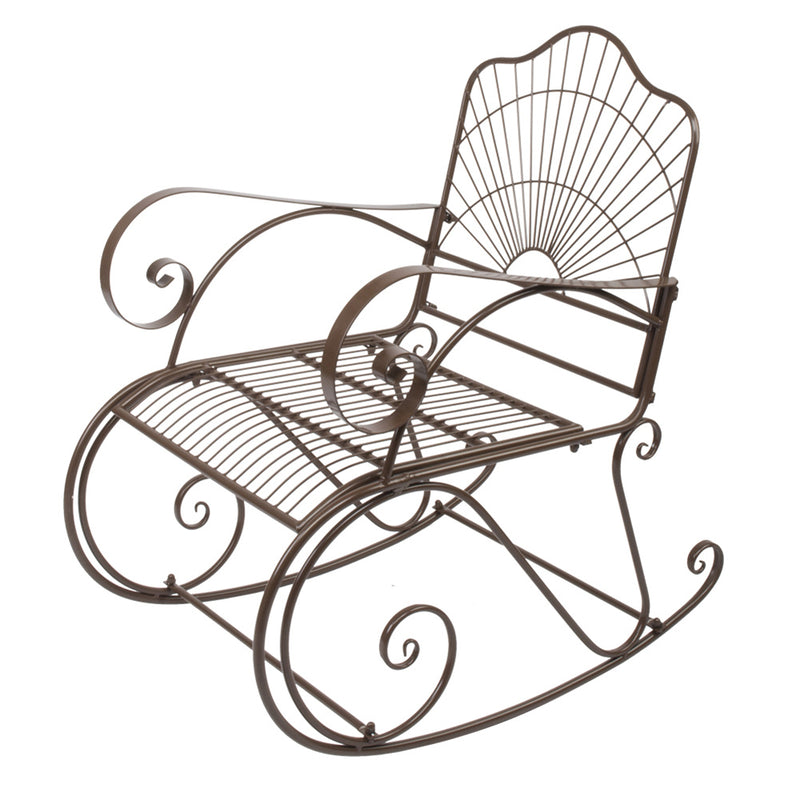 GAOMON Iron Wire Single Rocking Chair with Backrest Simple Classic Lightweight Chair