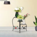 GAOMON Metal Plant Stand Shelf 3-base Flower Pot Holder Organizing Racks Black