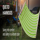 GAOMON 2 People Hammock with Wooden Poles Green Print Hanging Bed Green