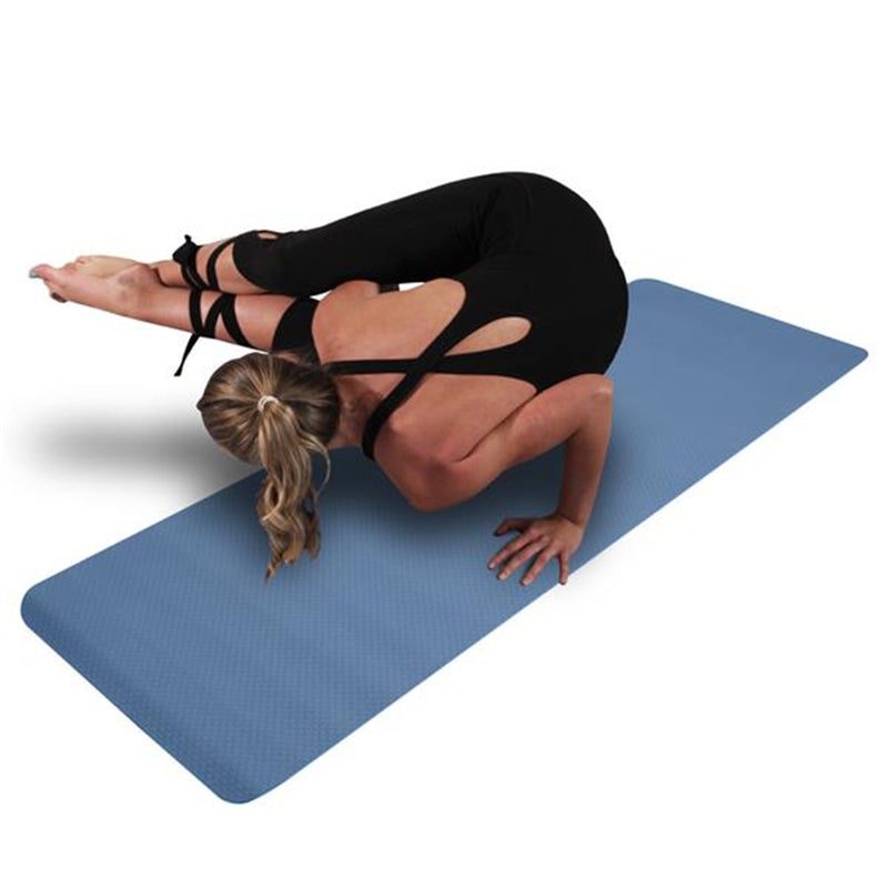 GAOMON TPE Yoga Mat 183*61*6cm Non-slip Gym Pad Navy Blue