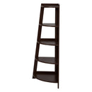 GAOMON 5-layer Fan-shaped Corner Shelf Household Organizer for Living Room Brown