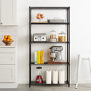 GAOMON 5-Layer Metal Shelf Rack Storage Rack for Kitchen Laundry Bathroom 180*90*35 Black