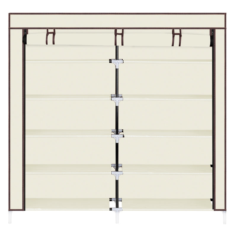 GAOMON 7 Layers 14 Grids Shoe Rack Portable Shoe Cabinet Beige