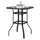 GAOMON Iron Patio High Bar Table 5mm Tempered Glass Exquisite Workmanship Table