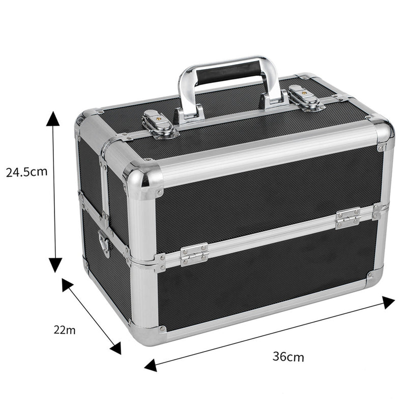 GAOMON Double-open Cosmetic Storage Box Travel Beauty Cosmetic Case Black