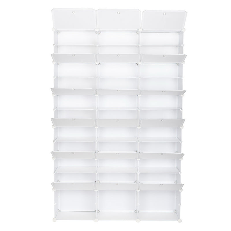 GAOMON 3 Rows 12-tier Portable Shoe Rack Organizer Shoe Cabinet 122 x 32 x 180cm White