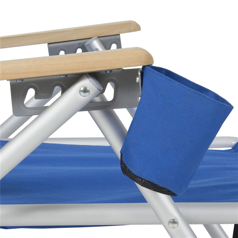 GAOMON Portable Beach Chair with Adjustable Headrest Single Beach Chair Blue
