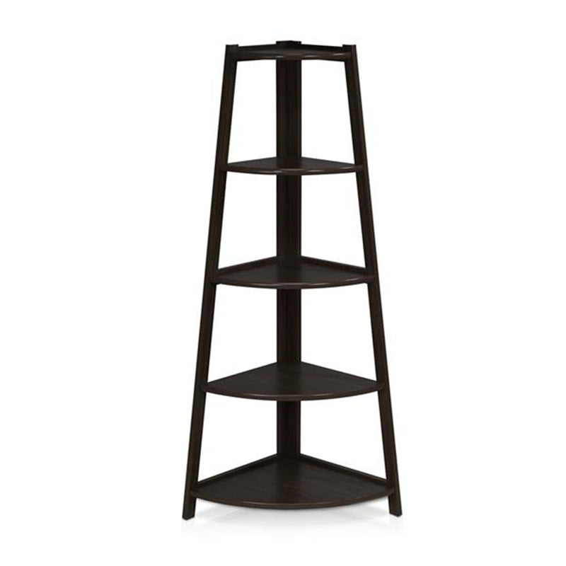GAOMON 5 Tier Corner Shelf Stand Wood Display Storage Home Furniture Rack Black