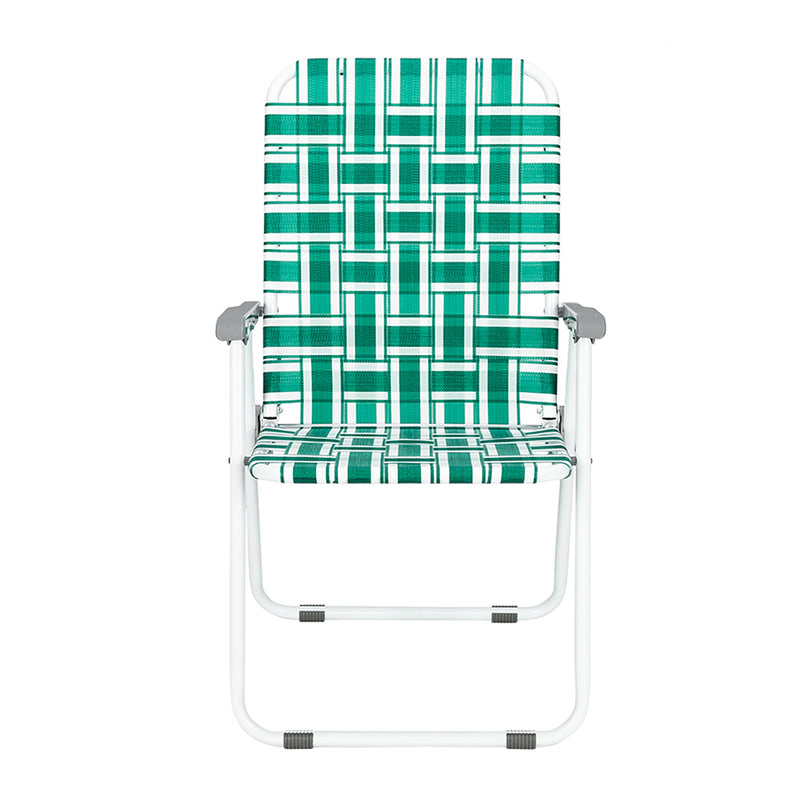 GAOMON 2pcs Beach Chair Steel Tube Bearing 120kg Folding Beach Chair Light Green Stripes