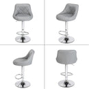 GAOMON 2pcs Adjustable Swivel Bar Stools Padded Chair with Back Gray
