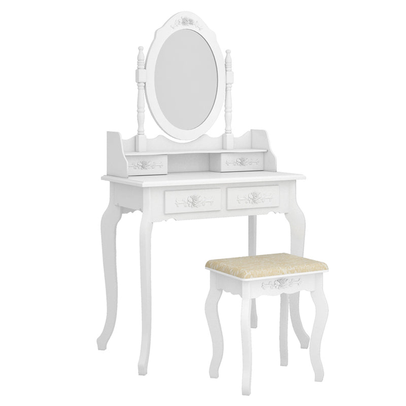 GAOMON Mirror Dresser Mdf Modern Concise 4-Drawer Removable Mirror Dresser