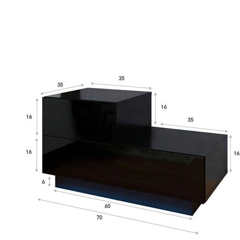 GAOMON 2-drawer Nightstand Bedside End Table Bedroom Black