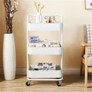 GAOMON 3-tier Widened Cart Multi-function Layer Cart Movable Storage Rack Ivory
