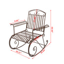 GAOMON Iron Bent Armrest Single Rocking Chair Simple Classic Lightweight Chair