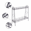 GAOMON 2-tier Standing Plant Stand Round Pattern Plant Rack Black