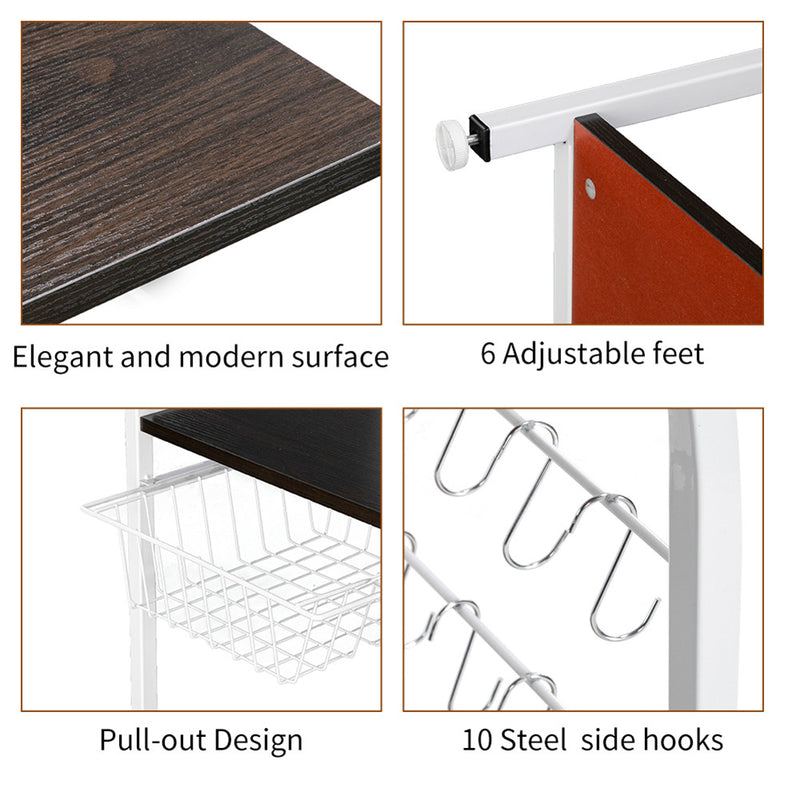 GAOMON 4-layer Microwave Oven Rack Kitchen Organizer Dark Brown