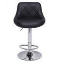 GAOMON 2pcs Shell Back Adjustable Swivel Bar Stools PU Leather Black