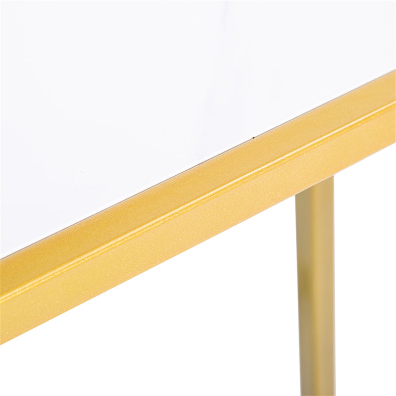 GAOMON Marble Side Table Easy to Assemble Table with Sturdy Table Legs 30x48x61cm