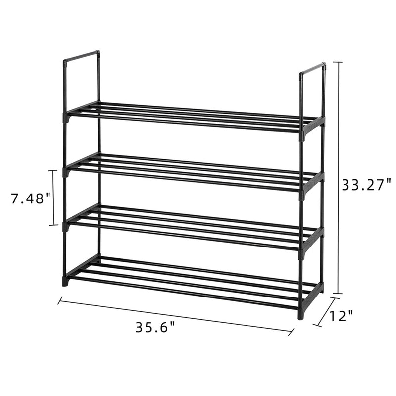 GAOMON 4 Tiers Shoe Rack Iron Pipe Shoe Shelf Simple Assembly Storage Organizer