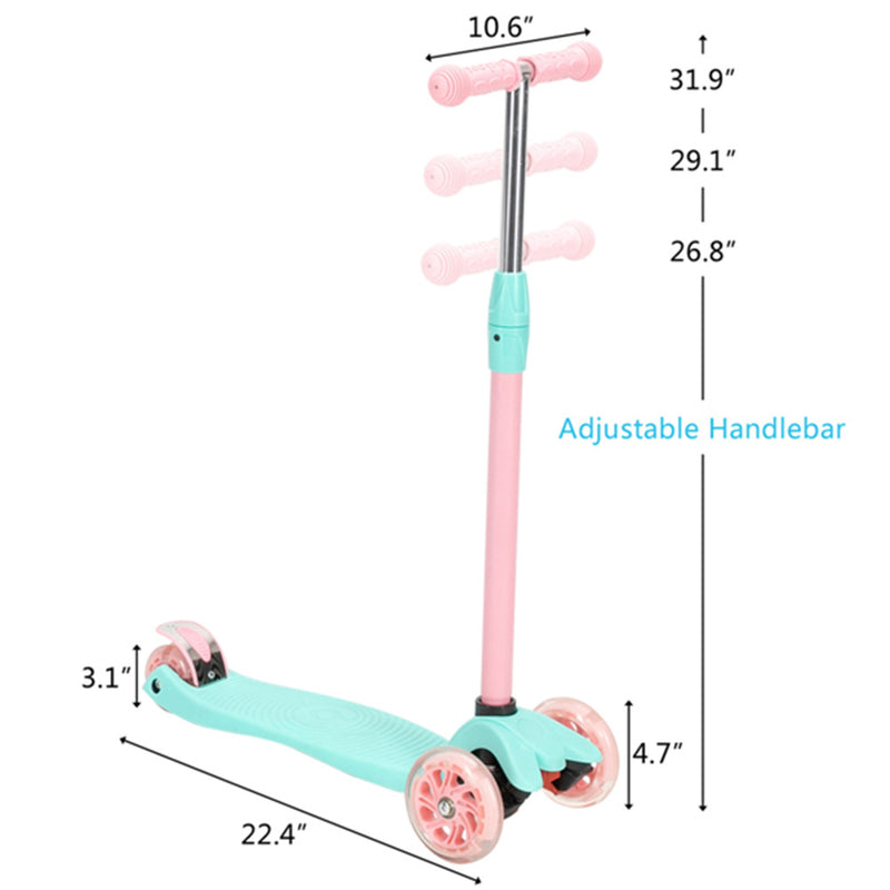 GAOMON Toddlers Scooter Non-foldable 3-speed Adjustment Scooter Blue Pink