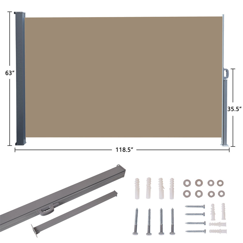 GAOMON Outdoor Side Pull Shed 300x160cm Rectangle Office Partition Coffee