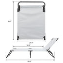 GAOMON Outdoor Folding Three-fold Camping Bed for Courtyard Beach Reclining Lounger Grey