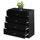GAOMON 4-Drawer Wooden Dresser Storage Cabinets with Handles Black