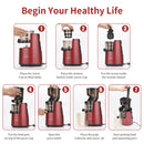 ZOKOP 1500ml Slow Juicer Set Juicer Jar Pulp Collector Red