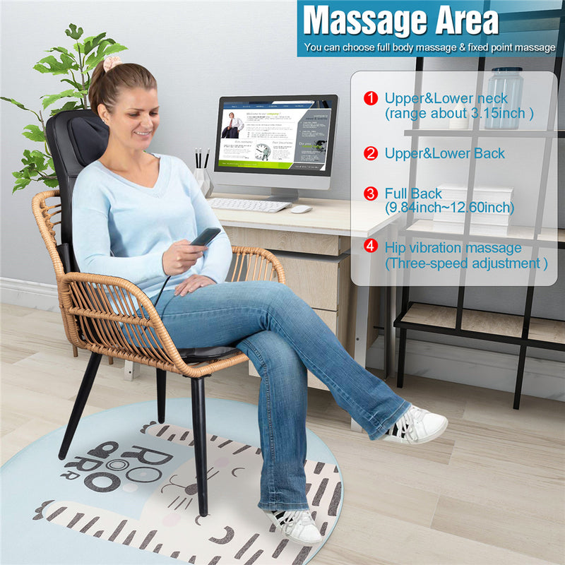 GAOMON Massage Chair Pad PU Leather with Vibration Heating Kneading Function
