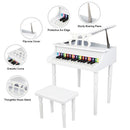 GAOMON Children 30-key Wooden Piano with Music Stand 49*50.5*48.5cm White