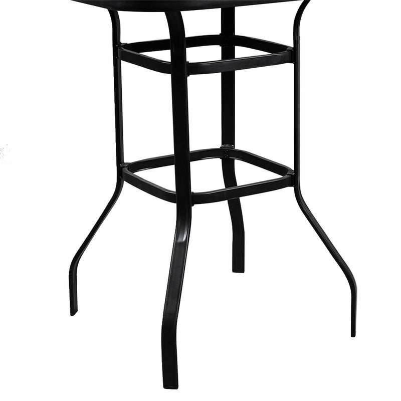 GAOMON Iron Patio High Bar Table 5mm Tempered Glass Exquisite Workmanship Table