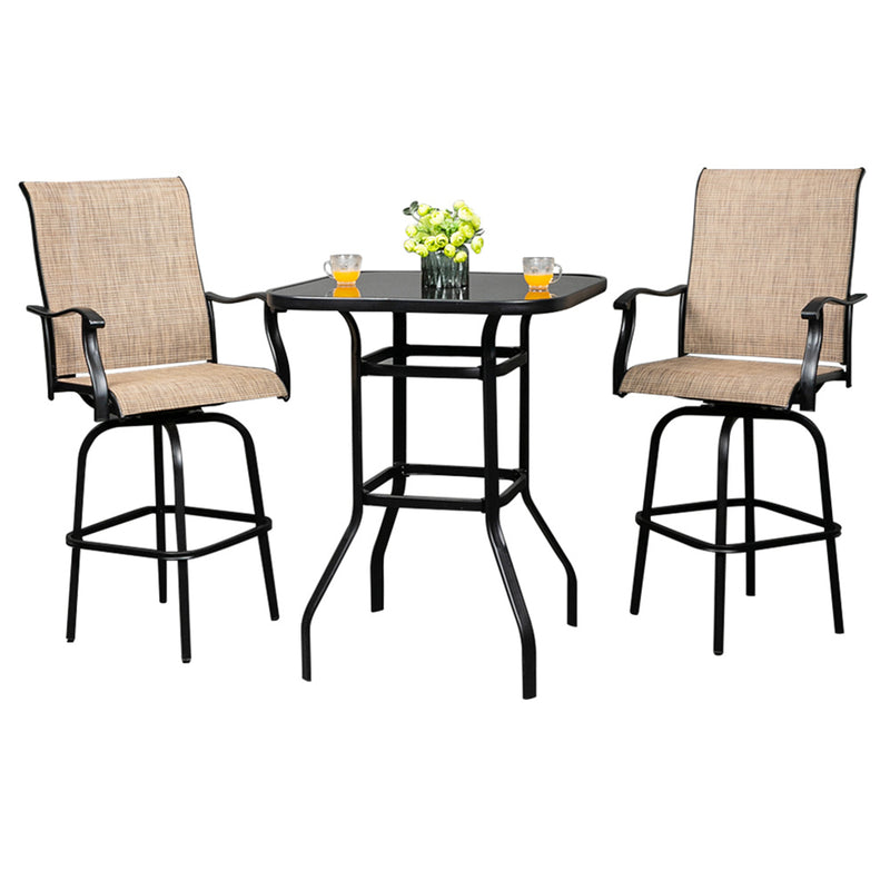 GAOMON 2PCS Swivel Bar Chair Adjustable Long Service Life Patio Swivel Bar Stool