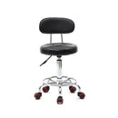 GAOMON Rolling Swivel PU Leather Salon Stool Office Chair with Back Support Black