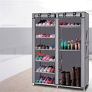 GAOMON Double Row 9 Grid Shoe Rack Boots Cabinet Shoe Organizer GREY