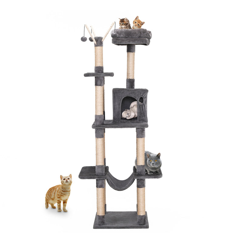 GAOMON Cat Tree Toy Plush Indoor Multistory Cat Tree Toys Cat Climbing Frame Toy Grey
