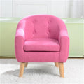 GAOMON Children Sofa with Detachable Cushion Household Living Room Rose Red