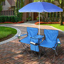 GAOMON Double Folding Picnic Camping Chairs with Umbrella Blue