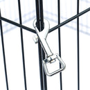 GAOMON 48" Basics Play Area Foldable Metal Pet Wire Fence 8 Pieces with Open Doors Black