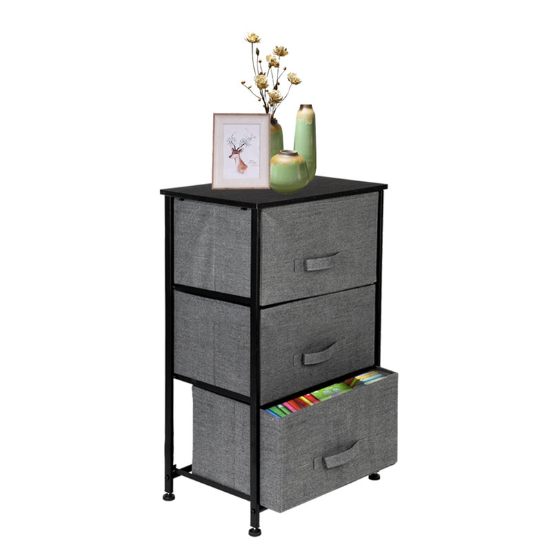 GAOMON 3-layer Home Storage Dresser Bedside Cupboard Small Standing Organizer