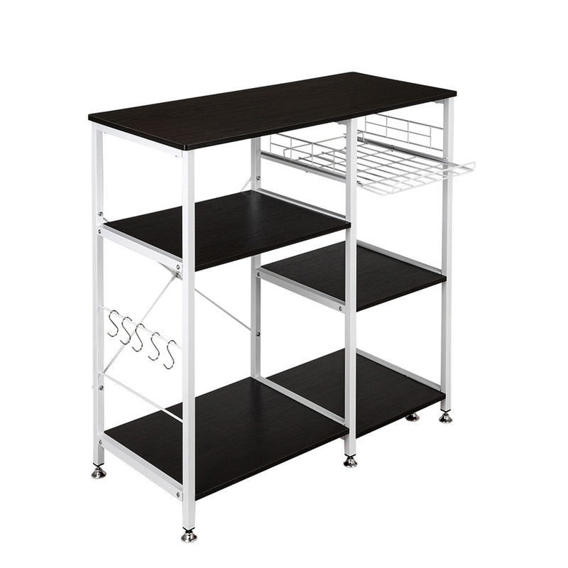GAOMON 4-layer Microwave Oven Rack Floor-standing 90*40*84cm Black
