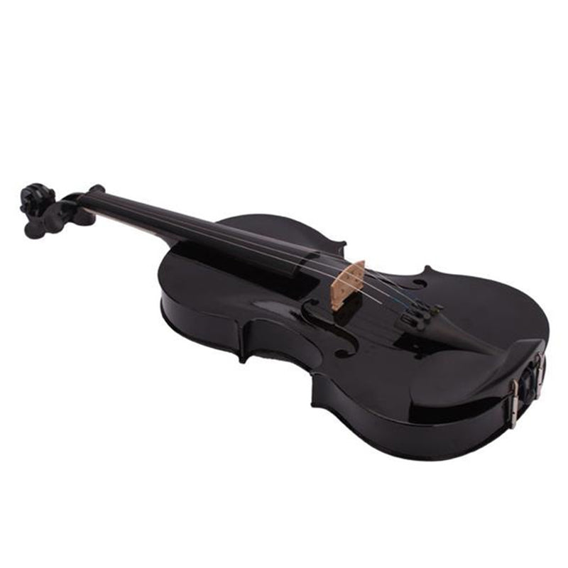 YIWA 1 Set Pine 4/4 Solid Wood Acoustic Violin Case Bow Rosin Black