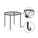 GAOMON 4pcs/set Shelf Black Paint Round Pattern Plant Stand Household Organizer Black