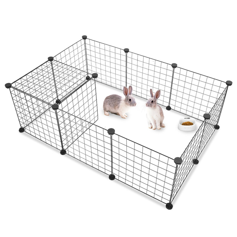 GAOMON 12pcs Pet Playpen Portable Indoor Metal Wire DIY Expandable Easy to Assemble Yard Fence
