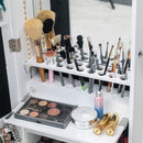 GAOMON Wooden Jewelry Storage Mirror Cabinet Wall Hanging Shelf - White